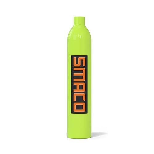 SMACO Mini Scuba Tank Bottle Empty Aluminum Bottle for Diving Tank – Lightweight and Durable(0.5L Green)
