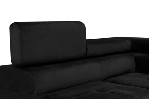 SOFILAND Ecksofa Aller U XXL-Ecksofa mit Schlaffunktion und Zwei Bettkästen in Grau, Linke Seite (Schwarz)