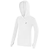 Roadbox Boys Rash Guard Hooded Shirt, Kids UPF 50+ Long Sleeve Hoodie, Youth UV Sun Protection Fishing Beach Shirts White