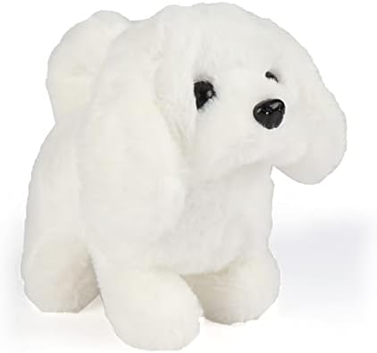 Fake Dog,Electronic Interactive Pet Dog - Walking, Barking, Tail Wagging, Stretching Companion Animal for Kids,Present pet(Bichon Frise)