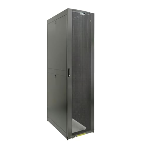Image of Tecmojo 52U Server Rack Cabinet - PRE-Assembled 24inch Width 43inch Depth IT Network Equipment Cabinet Rack Enclosure with Casters - 3000lbs Weight Capacity(06Black)