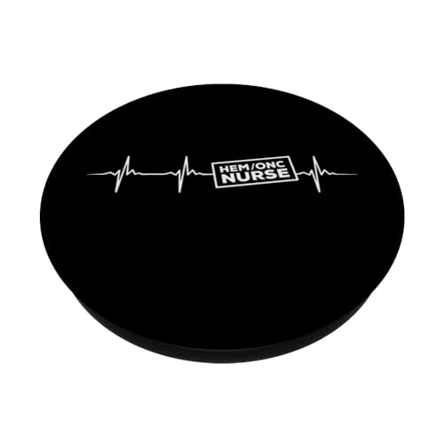 Hem/Onc Nurse Heartbeat Apparel Peds Hem Onc Nurses PopSockets Swappable PopGrip, Black - Image 2
