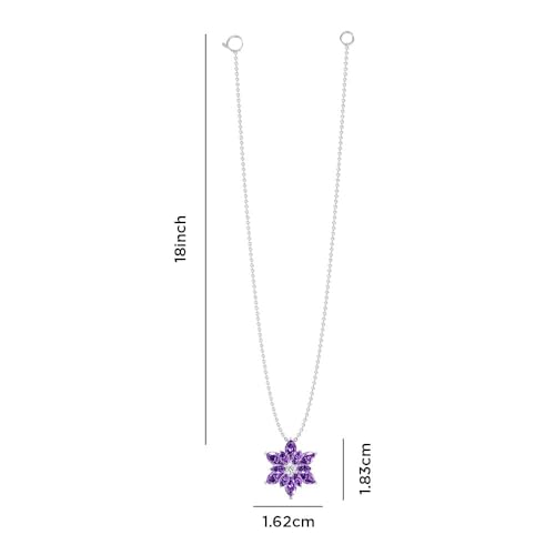 Image of Miss Highness 925 Pure Silver Floral Pendant Necklace for Women & Girls | Minimal Daily Wear | Silver Jewellery With Authenticity Certificate | Gift for Girlfriend Wife | With Chain Pendant,(MHN-P-46