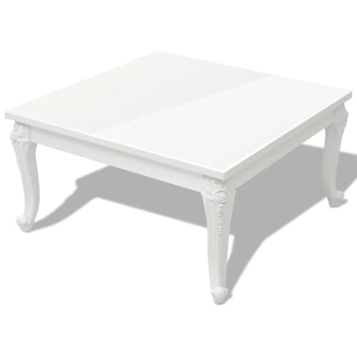 vidaXL Table Basse Table d'appoint de Salon Bureau 80 x 80 x 42 cm Laquée Blanc