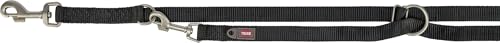 TRIXIE Hundeleine Premium M–L, 2,00 m 20 mm in schwarz - verstellbare Leine mit belastbaren Gurtband - für mittelgroße bis große Hunde - 200501