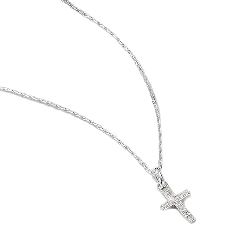 Collier petite croix pour femme en argent sterling 925 massif et chaîne minimaliste raffinée
