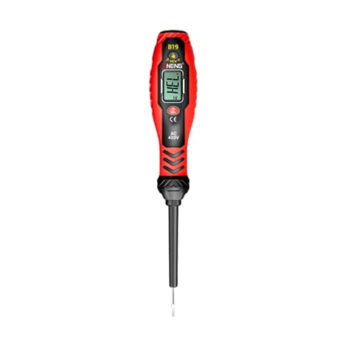 Amagogo Voltage Tester Voltage Measurement Tool Wear Resistant LCD Display High Torque Digital Pen for Line Breakpoint Detection Home, Red