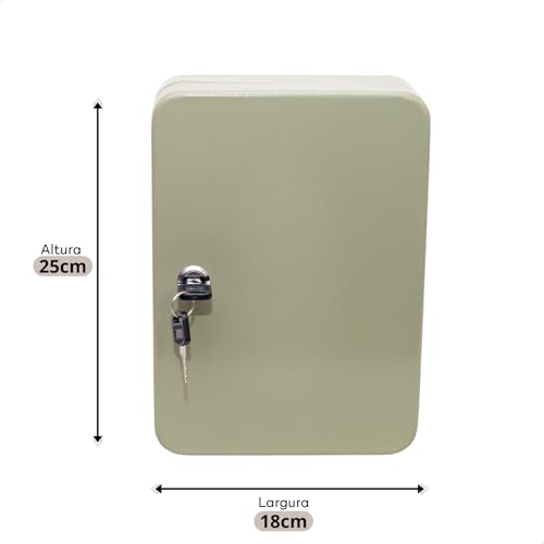 Porta Chaves Armário Organizador Claviculário Cinza Cofre Com Ganchos 48 Chaveiros