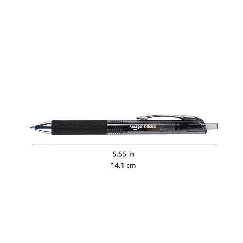 Amazon Basics Retractable Gel Pens, Fine Point 0.7mm, Smooth Writing, Black, No Smudge, School and Office Supplies, 12-Pack - Image 7