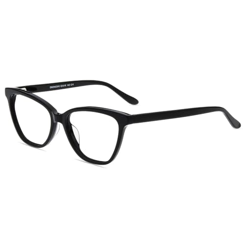 Image of Firmoo Blue Light Blocking Glasses for Computer Reading Womens Cat Eye Acetate Frame Spring Hinge 0.0x Black
