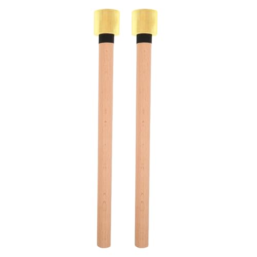 1 par de baquetas silenciosas — baquetas de percusión de madera con cabezas de caucho para bajo ruido, ideales para práctica de batería estudiantil, ensayos y presentaciones de marcha