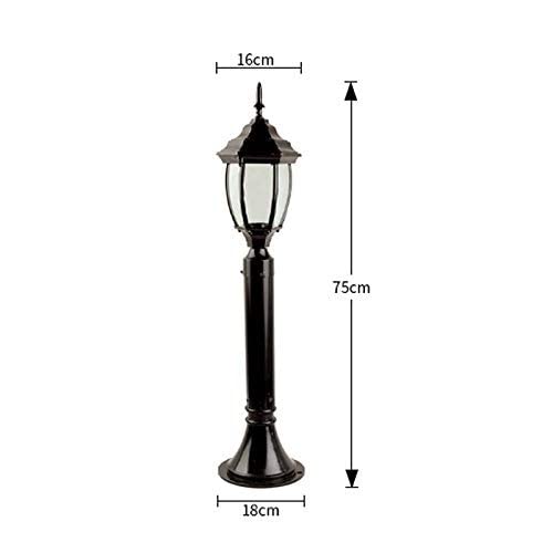Lámpara de pie para exteriores E27, farola de cristal impermeable y columna de aluminio 8