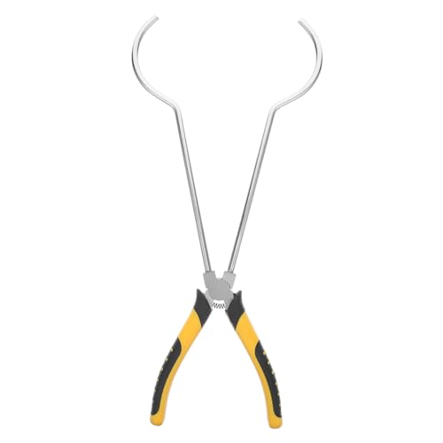 SAFIGLE Pinzas para Crisol Largas con Mango Ergonómico para Joyería Herramientas de Fundición y Refinado de Pinzas de Precisión con Punta Curva para Manejo Seguro