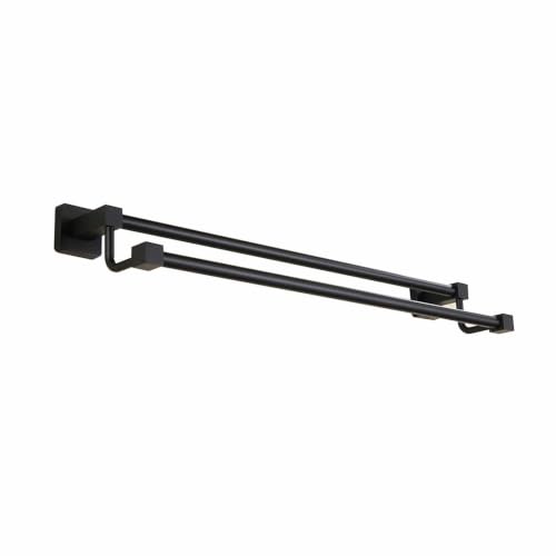 Porte-serviettes double noir de 50cm pour une salle de bain moderne