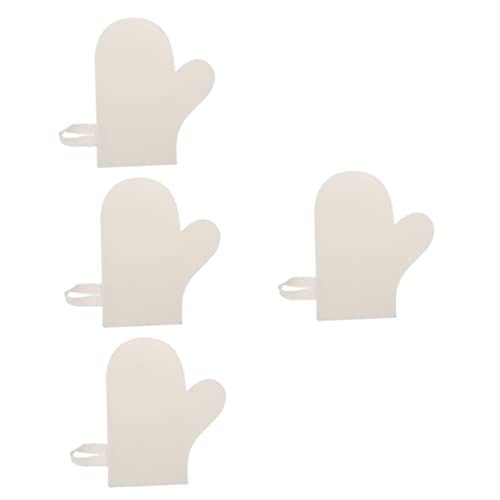 FOMIYES 4pcs Felt Sauna Gloves Fashion Gloves Bath Gloves Bathing Sauna Glove Shower Sauna Mitten Sauna Heat Protecting Mitten Felt Sauna Mitt Felt Shower Sauna Glove White Five Fingers