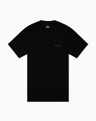 Armani Exchange Men's Small Chest Milano/New York Logo Tee, Black, X-Large