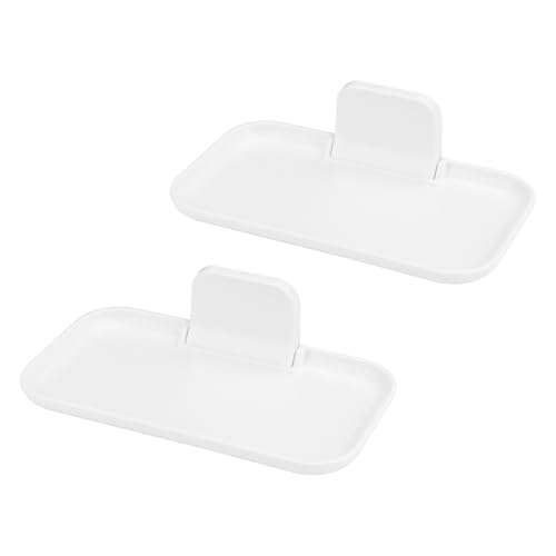 Diakey Lot de 2 étagères de chevet pliables - Étagères flottantes adhésives pour mur sans perçage - Support de téléphone pour lunettes, montre, parfum...