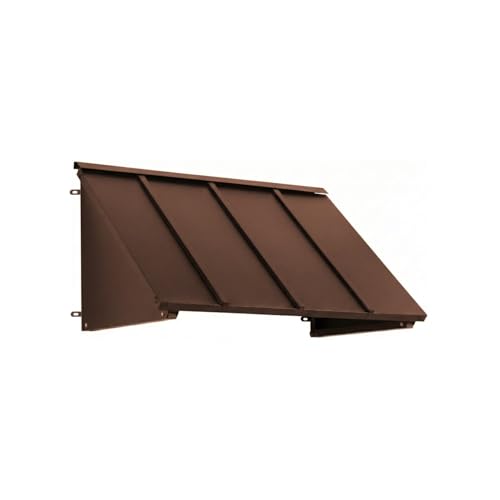 Awntech 8' Houstonian (104"-24"-24") Enclosed Standing Seam Metal Fixed Awning, Copper