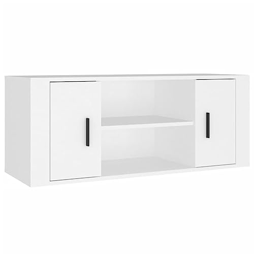 vidaXL TV Schrank Lowboard TV Möbel Tisch Board Sideboard Fernsehschrank Fernsehtisch HiFi-Schrank Wohnzimmer Weiß 100x35x40cm Holzwerkstoff