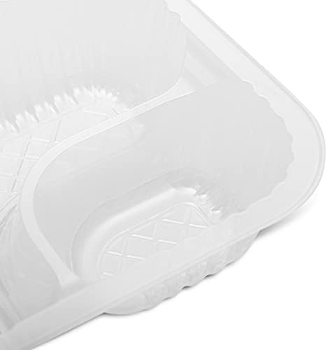 Bagulet - Snack Tray 100 Pack for Chip and Dip Bowl - Nacho Nibbles Server Food with Sauce Compartment Paper Alternative Movie Night Party or Buffet Dish Includes 3 Plastic Serving Scoops