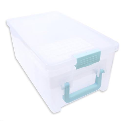 Craftelier - Boîte de rangement pour matériaux de bricolage et cartes avec 3 séparateurs et 2 plateaux | Comprend poignée et fermeture à charnière | Dimensions : 38,9 x 54 x 16,3 cm - Couleur