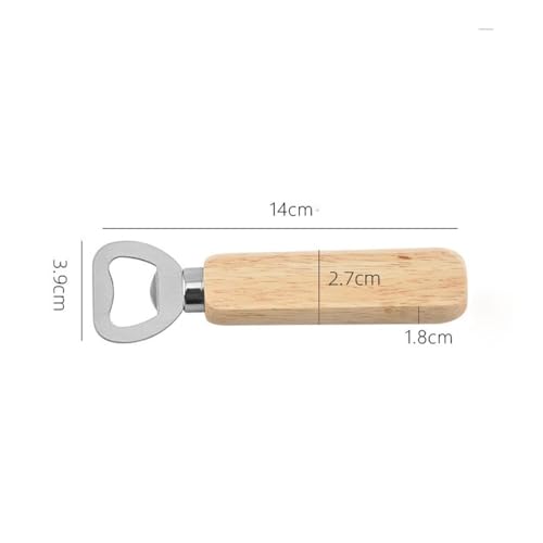 Can opener, Apribottiglie for birra con manico in legno - Acciaio inossidabile, for uso domestico e bar ,Can opener manual - immagine 3