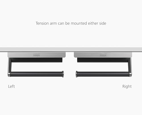 Joseph Joseph RollGrip Under Cabinet Kitchen Roll Holder, Space-Saving, Spring Tension Arm, Easy One-Handed Tearing, Fits 140mm Rolls, Graphite - Image 6