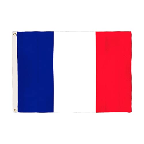 Drapeau Francais 90x150cm,Drapeau France avec œillets en laiton,Drapeau de la France lavable ,Décorations de Fête Fournitures pour Les Défilés Coupe du Monde Cover