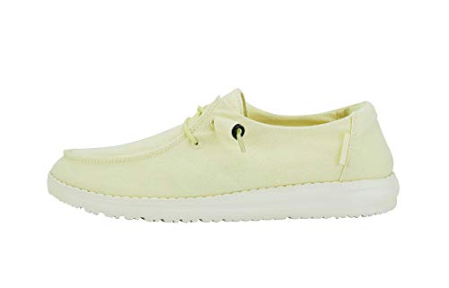 Image of HEYDUDE Women's Wendy Yellow Anise Size 9 | Women's Shoes | Women's Lace Up Loafers | Comfortable & Light-Weight