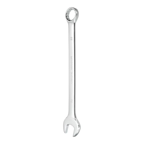 Image of sourcing map Combination Wrench 22mm Metric 12-Point Box and Open End CR-V Steel Double Ended Spanner Tool for Automotive Pipe Furniture Machinery DIY Repair, Silver White