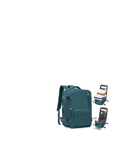 Mochila a vácuo de viagem com bomba de vácuo para mulheres e homens, mochila de compressão, aprovada por avião, bolsa pessoal com sistema de vácuo, bolsa de mão com airbag, azul pavão