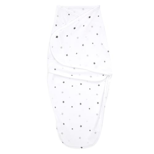 Image of aden + anais Essentials Easy Swaddle Wrap Quick Change with Bottom Zipper, Snug Cotton Knit Baby Wrap Swaddle Blanket for Newborns, TOG 1.0, 3-Pack, Twinkle, 0-3 Months, Small /Medium