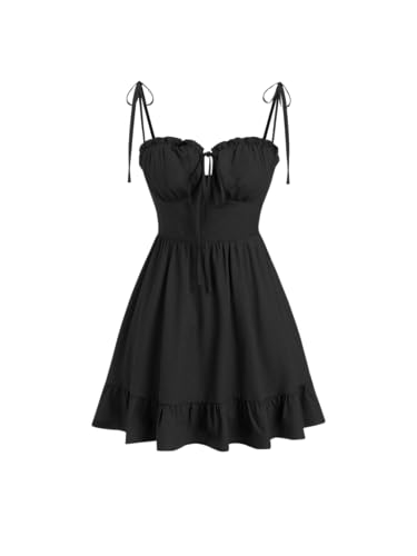 Image of CIDER Floral Dress for Women Summer Mini Sundresses Spaghetti Strap Cute Vacation Dresses Boho Casual Outfits