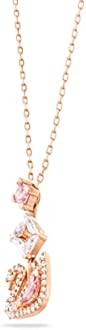 Swarovski Dazzling Swan Y necklace, Swan, Pink, Rose gold-tone plated