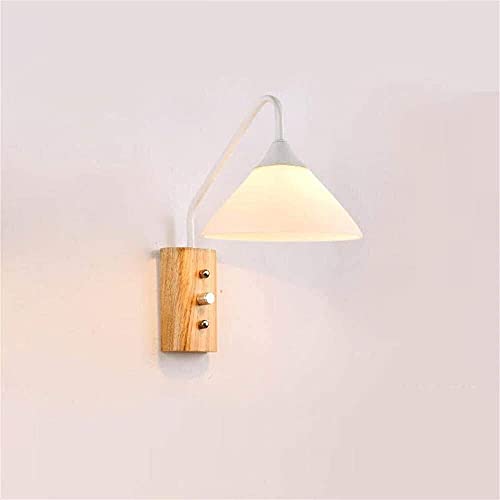 Aplique LED nórdico blanco con interruptor para dormitorio y estudio 2