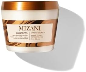 Mizani Leave-In Conditioner, For All Hair Types, Hydrating and Conditioning Treatment, Infused with Coconut Oil, Mineral Oil and Petrolatum Free, Styling Hairdress Coconut Souffle, 250ml