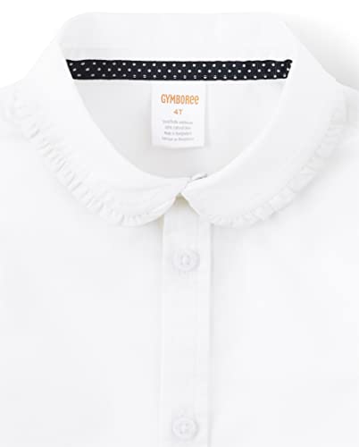 Gymboree Girls And Toddler Short Sleeve Woven Button Down Shirt, White, 4T #TOP2
