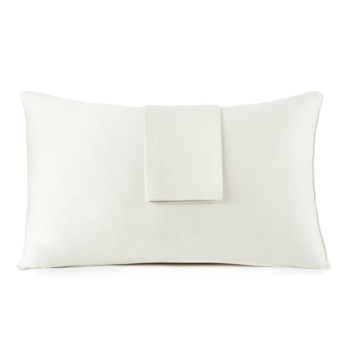 Image of Organic Cotton Pillow Protector - 100% Waterproof Pillow Protector Queen Size GOTS & Fairtrade Certified - 140GSM Hypoallergenic Machine Washable Breathable Cover with Edge Piping - 2 Pack (Queen)