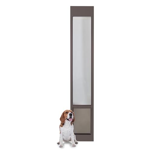 PetSafe Sliding Glass Pet Door - No-Cut DIY Install Doggy Door for Renters - Aluminum Frame - Adjustable Height 75 7/8