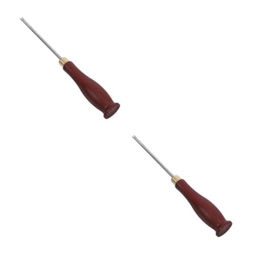 Lurrose 2 Piezas Herramientas De Tampón Juguete De Herramientas De Granja En Miniatura Pequeños Accesorios Para Casa De Muñecas Herramienta De Pelo De Muñeca Perforadora Para Coser Sándalo