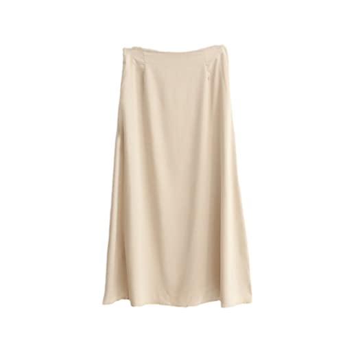 Jupe en satin beige taille haute FULBHPRINT pour femme en taille 36