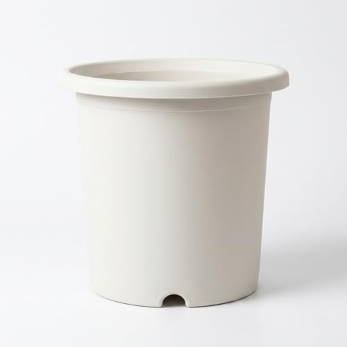 Grand pot de fleurs de qualité supérieure Ø28.5cm blanc cassé avec soucoupe - Type 293
