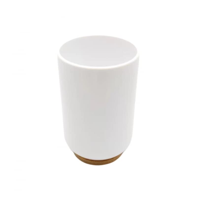 D,casa - Set Accesorios Baño de Bambú Estilo nordico Blanco - Juego de 5 Piezas