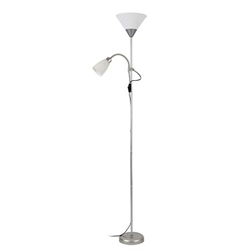 Lampadaires Lampadaire moderne debout Lampes for plancher Bureau Salon Chambre lampe 70' avec Grand Side Light Reading Stand Up Lumière Floorlamp torchère (Color : Silver-9.44 * 8.66 * 70.07inchs)