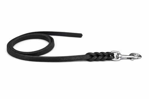 Fettlederleine 1m / 1,35m / 2,20m / 3m Chrom oder Messing ohne Handschlaufe (1m x 8mm schwarz Chrom Haken)