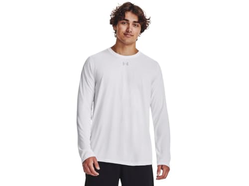 Under Armour Men's Team Tech Loose White/Grey Long Sleeve Shirt (L)