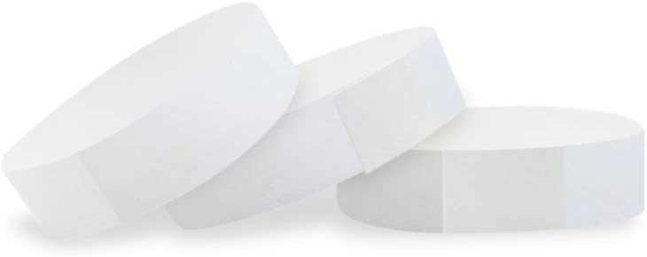 Wristco 600 White Tyvek Wristbands for Events - Comfortable Tear Resistant Paper Bracelets ID Wrist Bands for Concerts Festivals Admission Party Identification