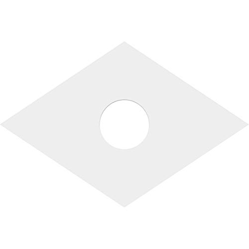 Image of Ekena Millwork CMP10X6DD-02000 Diamond Architectural Grade PVC Contemporary Urethane Ceiling Medallions 10 inchW x 6 5 /8 inchH x 2 inchID x 3 1 /2 inchC x 1 inchP