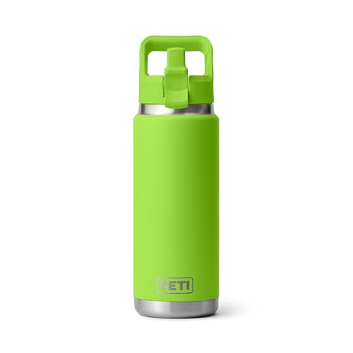 Image of YETI Rambler 26 oz Bottle, Vacuum Insulated, Stainless Steel with Color Matching Straw Cap