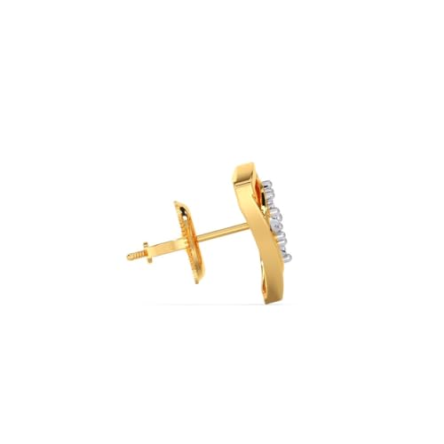 CANDERE - A KALYAN JEWELLERS COMPANY 14K/18K BIS Hallmark Yellow Gold and Certified SIIJ Diamond Stud Earring for Women with Screw Back Closure - Image 3